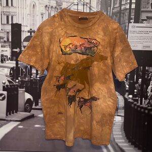 Vintage 1999 The Mountain graphic Tee dyed painted Horses Size L